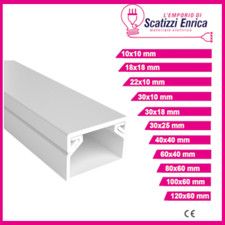 CANALINA PER CAVI ELETTRICI CANALETTA PASSA CAVI DA PARETE CON COPERTURA 2 MT.