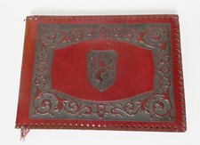 ALBUM VINTAGE IN CUOIO LAVORATO CON 5 PAGINE PER FOTO E 25 PAGINE FOGLI BIANCHI