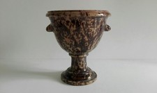 Vaso coppa molto grande in terracotta maculata del XIX sec.