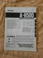 MANUALE TEAC A-H500 INTEGRATED STEREO AMPLIFIER