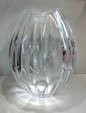 VASO CRISTALLO Moser SFACCETTATO MOLATO Forma Goccia VASO TRASPARENTE anni 80