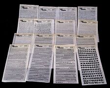 TRASFERIBILI TRASFERELLI LETTERE MAIUSCOLE VARIE MISURE A SCELTA DA 1mm. A 15mm.