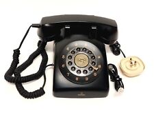 Telefono Antico Vintage 30 Brondi Nero a Pulsanti Cornetta Filo in Tessuto Digit