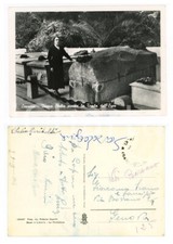 1954 CAPRERA Donna Clelia presso la Tomba dell'Eroe - Autografo Clelia GARIBALDI