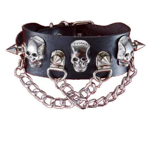 Bracciale pelle nero - bracciale, uomo
