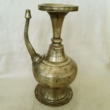 ANTICA PENTOLA DA VINO NEWARI IN OTTONE E RAME MOLTO GRANDE XIX SECOLO NEPAL