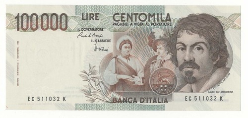 100000 lire caravaggio - lire,