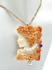 14kt Gold Cameo Corniola Red
