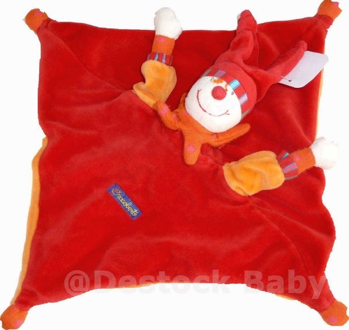 Doudou plat lutin clown - , rouge