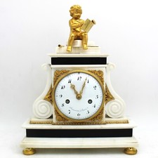 OROLOGIO PENDOLO Luigi XVI -BRONZO DORATO E MARMO- EPOCA 700 firmato FUNZIONANTE