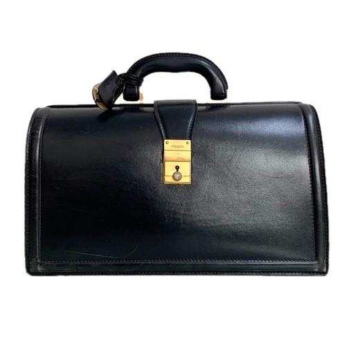Prada doctors bag lock black