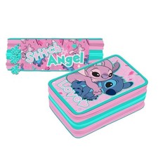 ASTUCCIO STITCH E ANGEL GIRL LOVE ROSA  3 ZIP