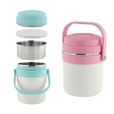 PORTAVIVANDE THERMOS CONTENITORE PORTA PRANZO TERMICO ACCIAIO BORSA TERMICA 2LT