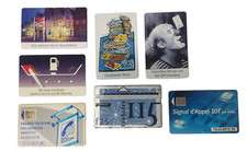 Schede telefoniche anni 80/90 Stock 7 pezzi Tedesche Francesi miste Estere #A