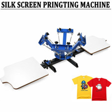 4 Colori 2 Stazioni Stazione Serigrafica Macchina Stampa Tessile Magliette