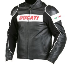DUCATI Giubbotto Moto in Pelle Da Corsa Uomo Giacca in Pelle da Motociclista 56