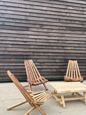 Sedia ECO, arredo giardino in LEGNO con tavolo, vasca idromassaggio e sedie sauna.