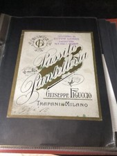2 ETICHETTA VINO PUBBLICITARIE D’EPOCA G.FIGUCCIO PASSITO DI PANTELLERIA TRAPANI