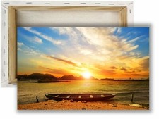 QUADRO MODERNO STAMPA TELA MODERNI QUADRI Paesaggio Paradiso Mare Tramonto T408