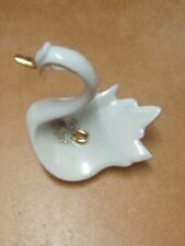 CAPODIMONTE STATUINA CIGNO IN PORCELLANA,MADREPERLA ANNI '50 VINTAGE 