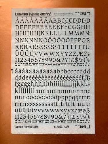 Letraset 4559 caxton roman - letraset,