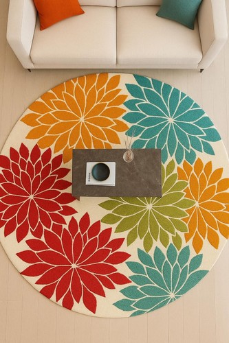 Tappeto rotondo lana con - rotondo,
