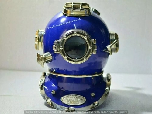 Elmetto subacqueo blu antico