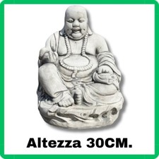 Statua da giardino per esterno scultura monaco Buddha in cemento marmo H.30CM