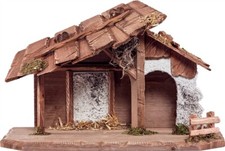 Capanna Stalla per Presepe in Legno della Val Gardena Varie Dimensioni