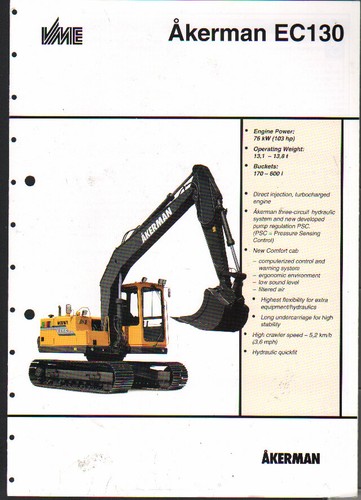 Foglietto brochure escavatore