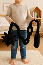 Peluche Flail Mace-Morbido giocattolo arma medievale, oggetto di scena cosplay, catena imbottita gigante