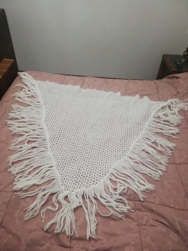 Scialle bianco triangolare - bianco,