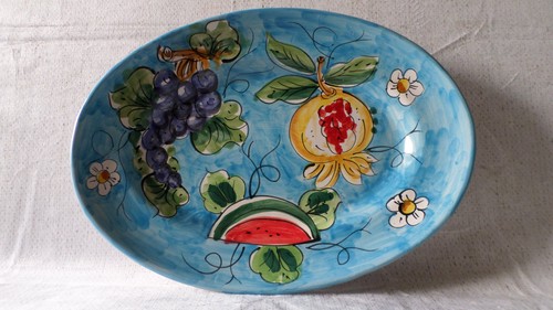 Piatto ovale decoro frutta - decoro, "frutta"
