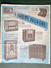 Volantino La voce del padrone 1939 radiogrammofono mod. 534 835 radio 533 539 36