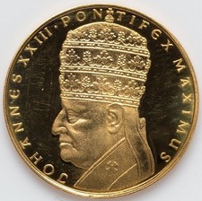 ITALIA VATICANO 1958-1963 PAPA GIOVANNI XXIII MONETA MEDAGLIA ORO 1 DUCATO, NON CIRCOLATA