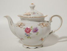 ANTICA RARA TEIERA PORCELLANA BAVARIA SELTMANN THERESIA LA ROSA ARABESCHI E ORO
