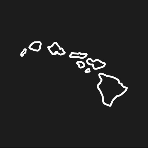 Adesivo hawaii outline vinile - adesivo,