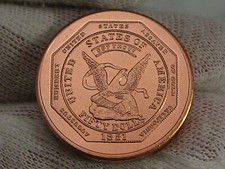 Patrick Mint: 1851 Cinquanta Dollaro Moffat & Co. Mezza Oncia Rame Medaglia