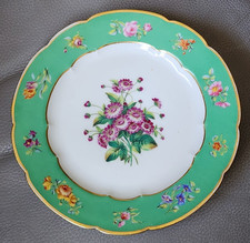 Assiette peinte à la Main "Porcelaine de Paris", Decor floral et Dorures
