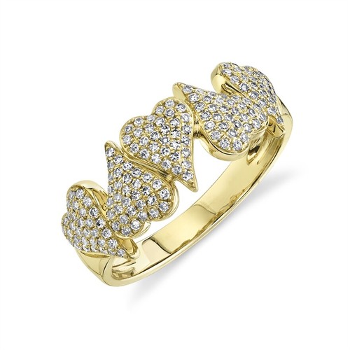 14k oro giallo diamante cuore - 14k,