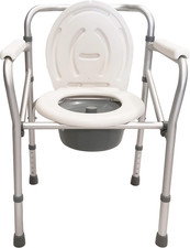 Sedia Comoda Pieghevole per WC O Doccia, Altezza Regolabile 44-55Cm