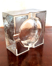 MURANO grande posacenere in vetro trasparente, metà secolo, minimalista, anni 70/80