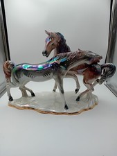 Scultura cavalli ceramica