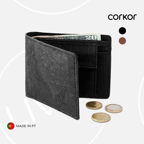 Corkor vegan cork portafoglio - vegan,