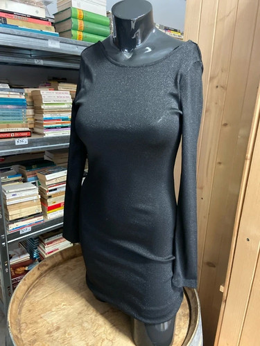 Abito tubino nero lurex - , retro