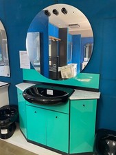 MOBILE BAGNO ALTA GAMMA SAGOMATO TOP IN MARMO CON SPECCHIO eLAVABO MADE IN ITALY