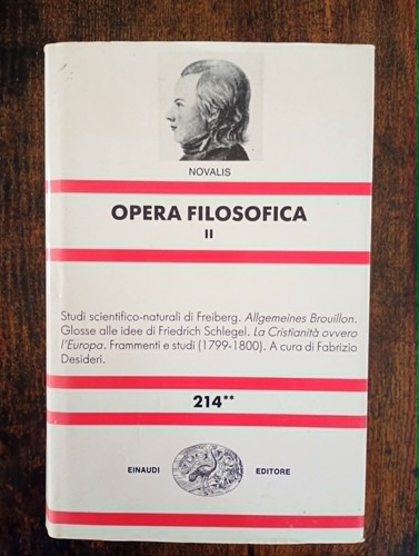 Novalis opera filosofica - -,