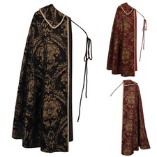 Costume medievale da uomo rinascimentale mantello jacquard una spalla mantello re Tudor