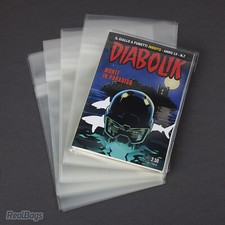 100 Buste per fumetti DIABOLIK in PPL mm 130x180+45 My60 con adesivo