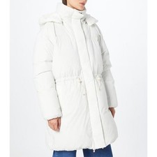 Giacca Puffer In Piuma Levi's Da Donna Parka Bianca Con Cappuccio Ry7 Taglia M